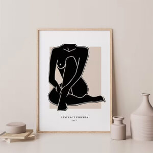 Cuadro mujer desnuda negra mdf
